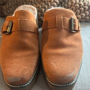 Lucky Brand Women's Tan Suede Mules